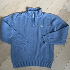 Lacoste boys blue cotton stretch zip sweater 8-10
